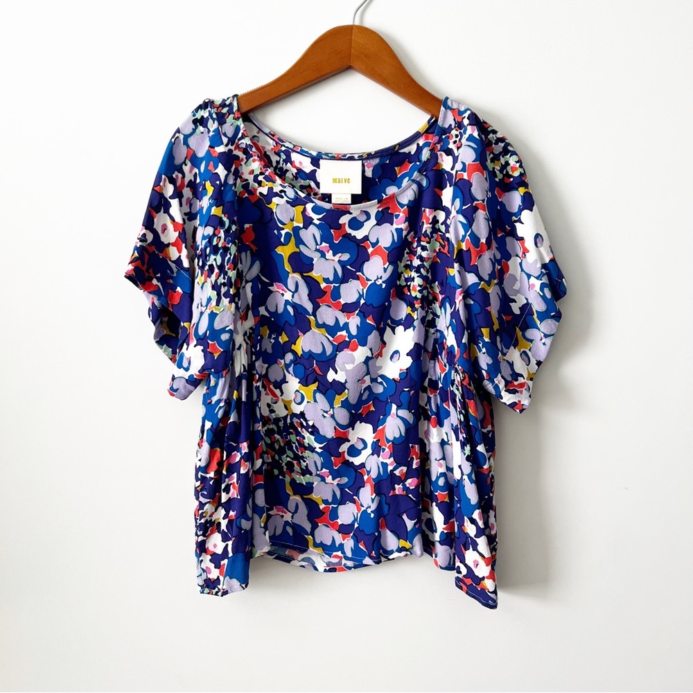 Anthropologie Maeve Milla Floral Print Top